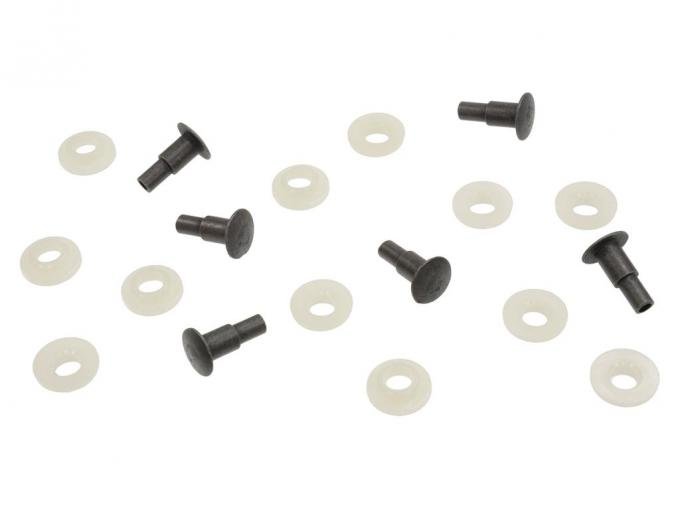68-72 Windshield Wiper Door Linkage Rivet And Washer - Set Of 18