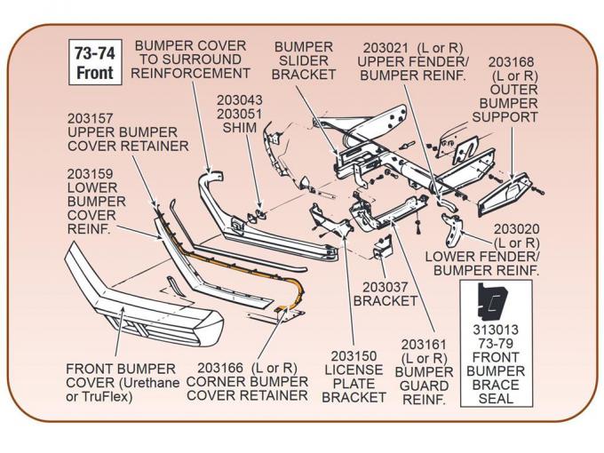 73-74 Front Bumper Bar To Support Shim - Thick 1/8" (set Of 2)