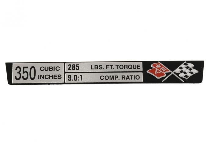 73-74 Console Engine Data Plate - L-82