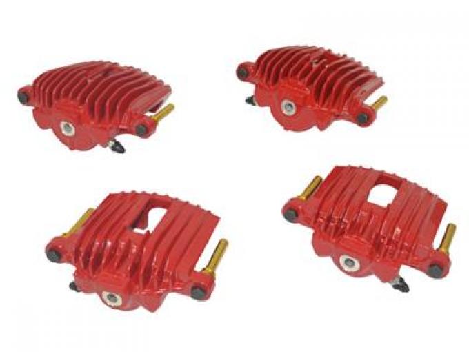 84-87 Brake Caliper Rebuilt Red Powder Coated Exchange Set Of 4
