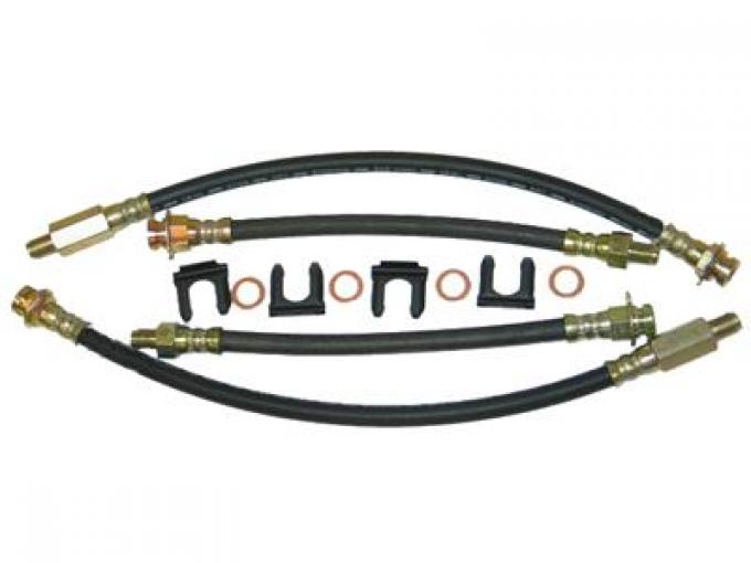63-82 Brake Hoses Car Set - With Clips And Washers