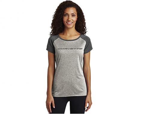 Ladies Corvette Script Gray Heather T-Shirt