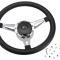 84-89 Black Leather 3 Spoke Steering Wheel w/ Horn Button and Hub