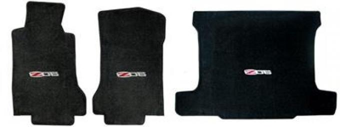 2006-2007 Floor And Cargo Mat Set-Ebony With C6 Z06 Logo-Lloyd Design-2007 Ear