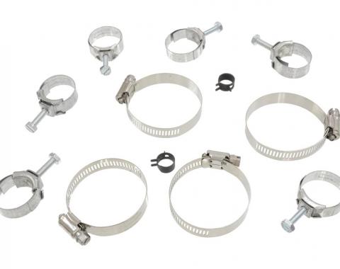 75-82 Radiator And Heater Hose Clamp Set - 350 With Air Conditioning - 12 Pieces