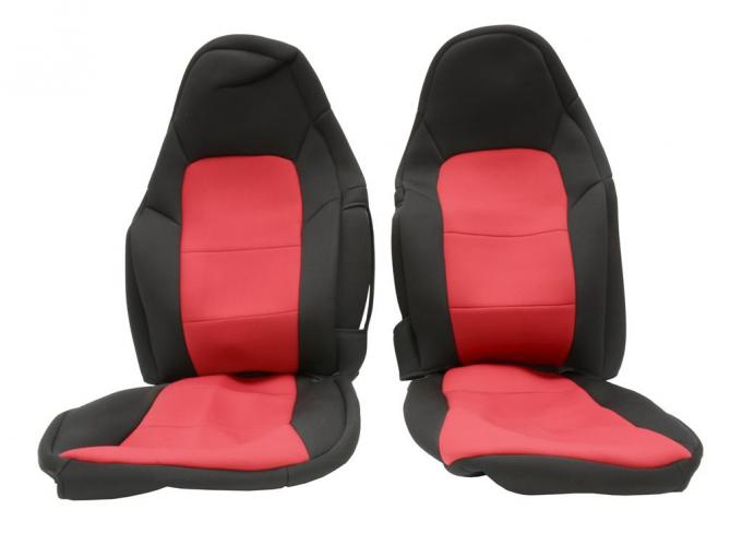 05-13 Seat Slip Covers - Wet Suit / Neoprene Black With Red Insert - Set Of 2