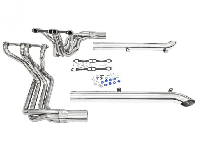 63-82 Side Mount Exhaust Set 327 / 350 Ceramic Coated By Dougs Headers