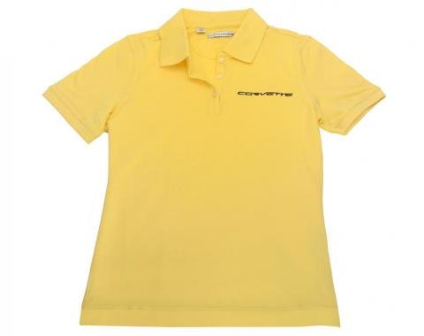 Polo Womens Pique Yellow With Corvette Script