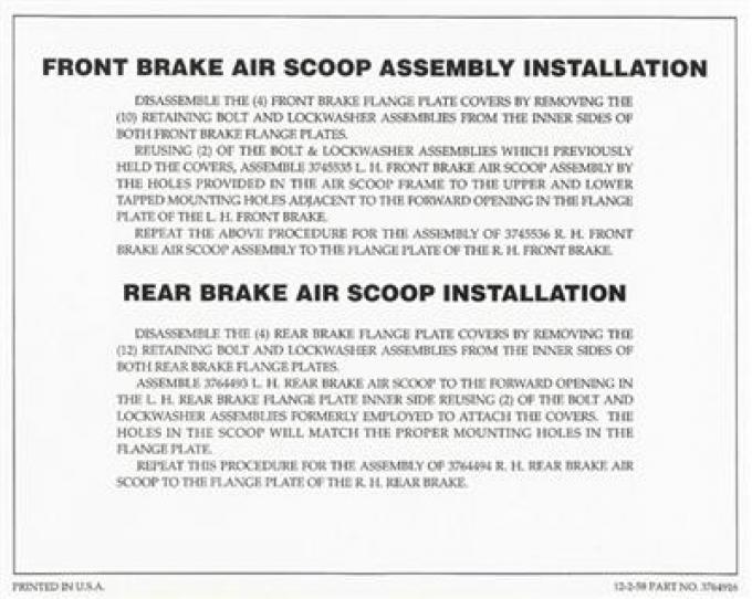 58-62 Decal - Heavy Duty Brake Scoop Instruction