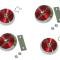 63-64 Door Lock Knob - Reflector On Door Panel - 4 Pieces