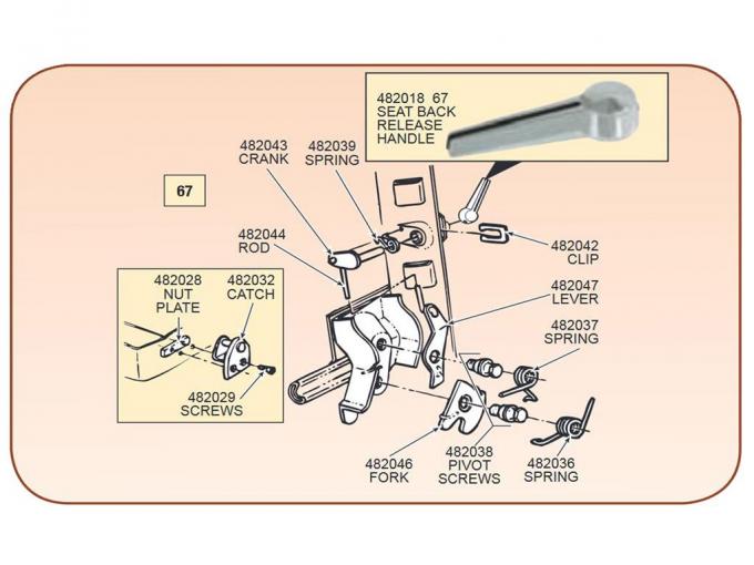 67 Seat Bottom Catch Screws