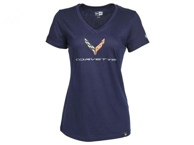 T-Shirt C8 Corvette Ladies Navy