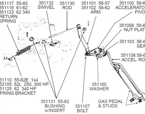58-62 Accelerator Pedal Pivot Rod