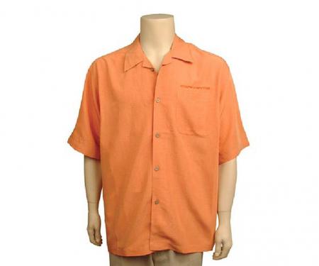 Shirt Orange Cubavera Camp Embroidered Script