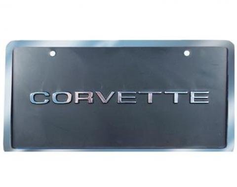 License Plate - 70's Style Lettering With Chrome Border