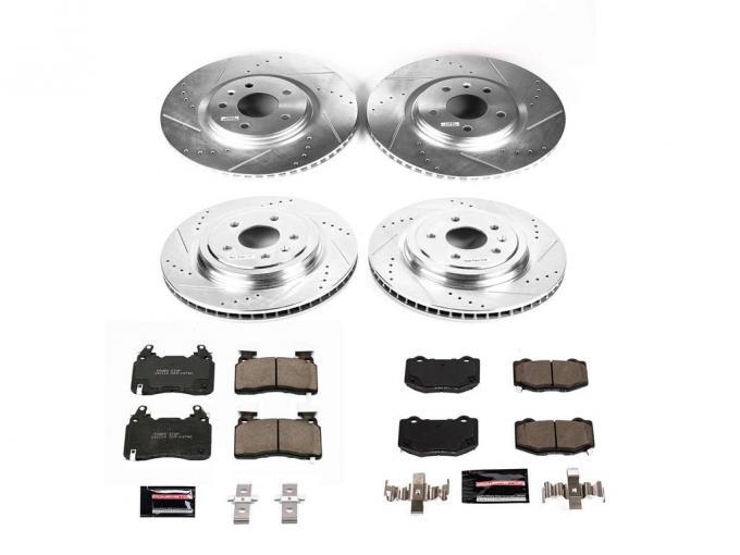 14-19 Powerstop Z23 Cross Drilled & Slotted Brake Rotors w/Pads - with Z51