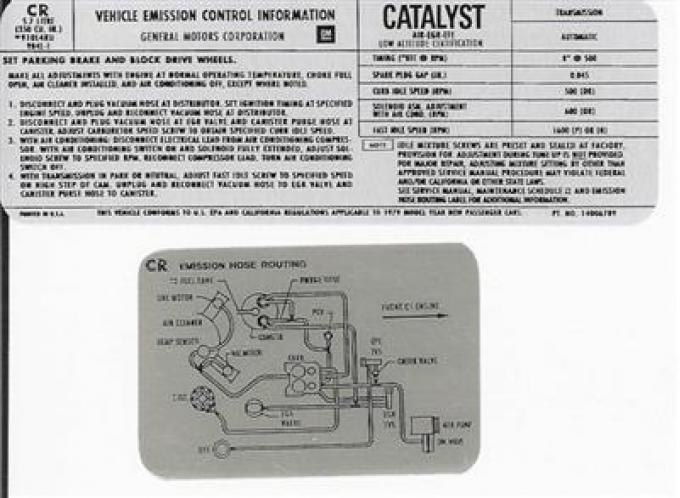 79 Emission Decal - L48 California (CR)