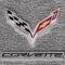 2014-2019 Floor Mat-C7 Cross Flag Emblem & Black Corvette Script - Lloyd Design