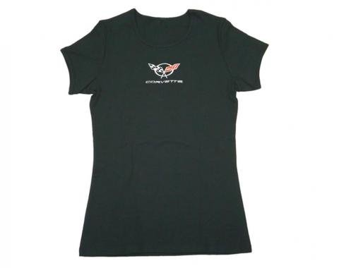 T-Shirt - Juniors Black Short Sleeve With Embroidered C5 Logo