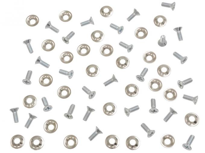 56-62 Soft Top / Convertible Top Pad Screws Set w/ Washers 60 Pieces