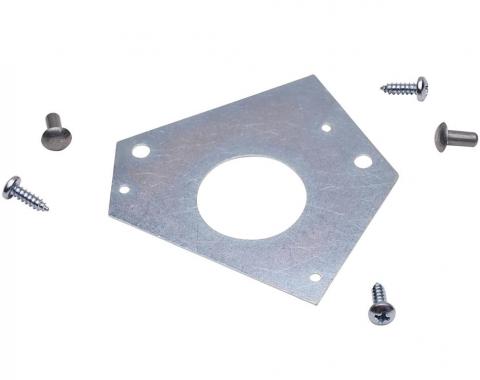 65-67 Clutch Rod Boot Nut Plate - On Firewall With Rivets