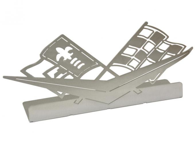 CarArt Brushed Metal 15"x6" - Table / Desktop Artwork 53-62 C1 Crossflag Emblem