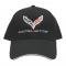 Black C7 Embroidered Logo Low Profile Brushed Cotton Twill Hat