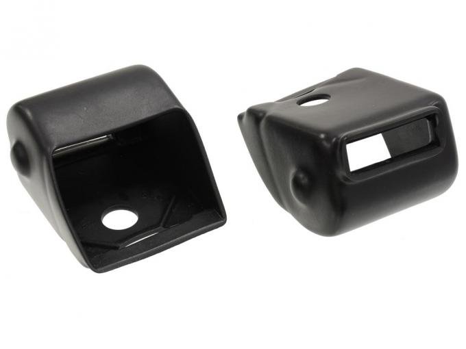 66-67 Seat Belt Retractor Cover - Black With Hole Late '66