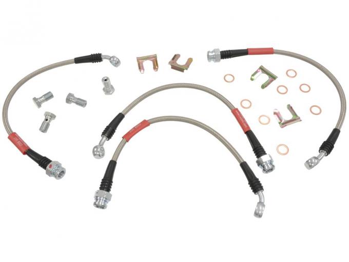 88-93 Stainless Steel Braided Brake Hoses - Set of 4 * Made In USA *