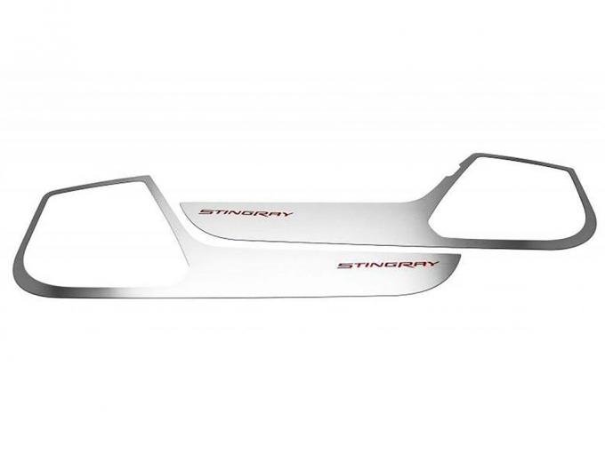 14-19 Stainless Steel Door Panel Guards with Stingray Lettering