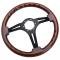 1969-1982 Corvette Steering Wheel - Black 3 Spoke Mahogany Laminated