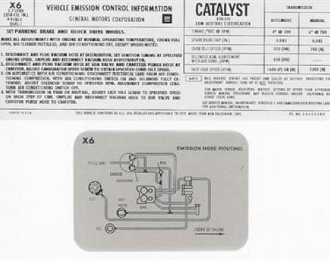 79 Emission Decal - L48 Federal (X6)