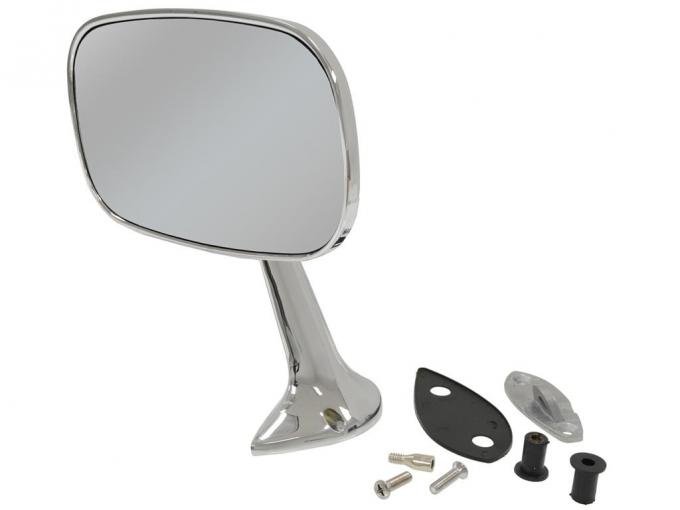 75-79 Mirror - Right Outside Chrome With Mount Kit Large Head