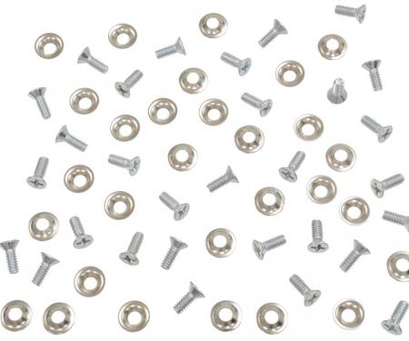 56-62 Soft Top / Convertible Top Pad Screws Set w/ Washers 60 Pieces