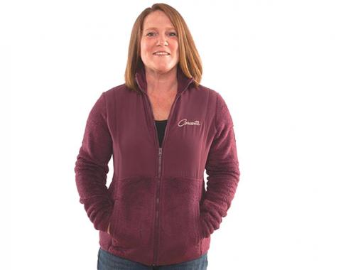 Jacket Womens Vino Furry Fleece With Corvette Script