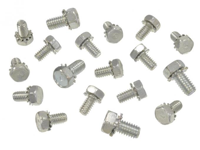 Redline Restomotive® 1956-1982 Chevrolet Corvette 18 Piece Correct Oil Pan Bolts with "L" Headmark