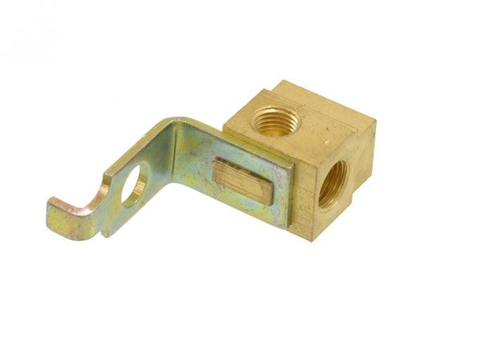 65-66 Brake Line Block - Standard Left Front 1/4"