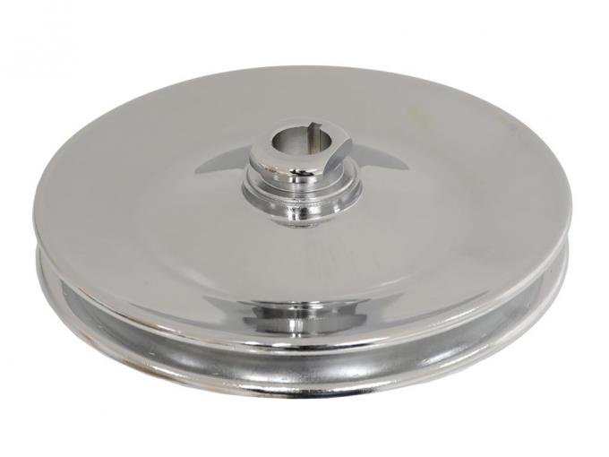 63-74 Chrome Power Steering Pump Pulley - Press Fit With Keyway