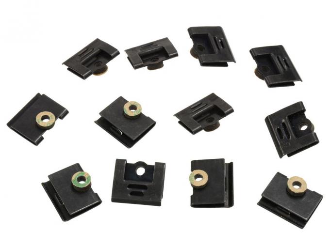 64-67 Windshield Moulding Flat Clip Set (2 Sets Required For Coupe) 12 Pieces