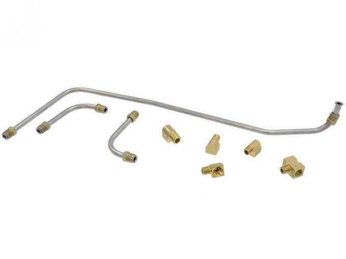 56-58 Fuel Line - Dual Fours Steel - Less Filter - 1958 Early