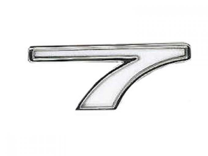 Emblem - White # 7 Hood / Fender