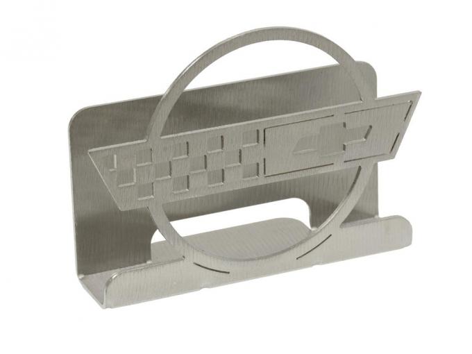 C4 Emblem Brushed Metal Business Card Holder