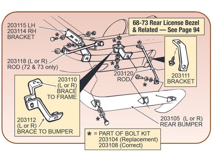 68-73 Bumper Bracket - Rear Outer Left Hand