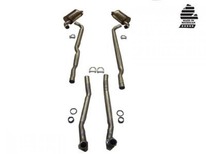 64-67 Exhaust System - 2" To 2 1/2" With Automatic 327 With Magnaflow Mufflers