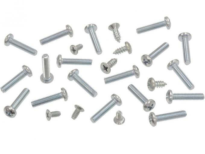 61-62 Soft Top / Convertible Top Weatherstrip Screws - Side Rail And Filler Exte