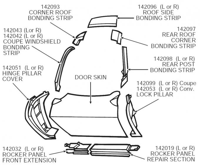 63-67 Left Hand Rocker Panel Repair Section