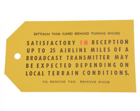 67-69 Radio Antenna Card - Fm