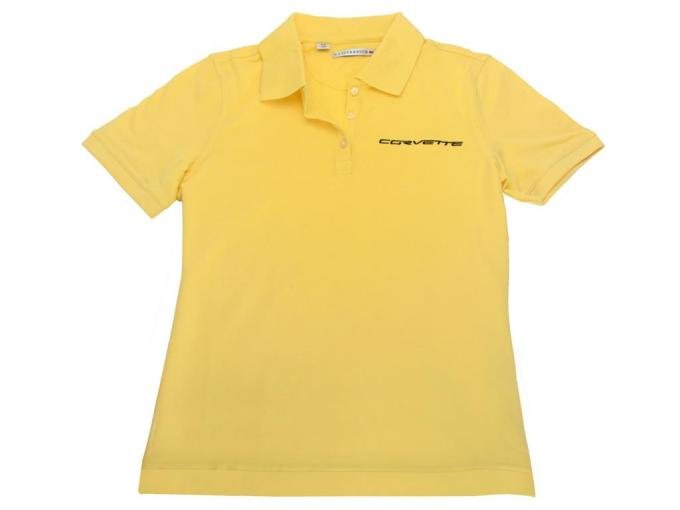 Polo Womens Pique Yellow With Corvette Script