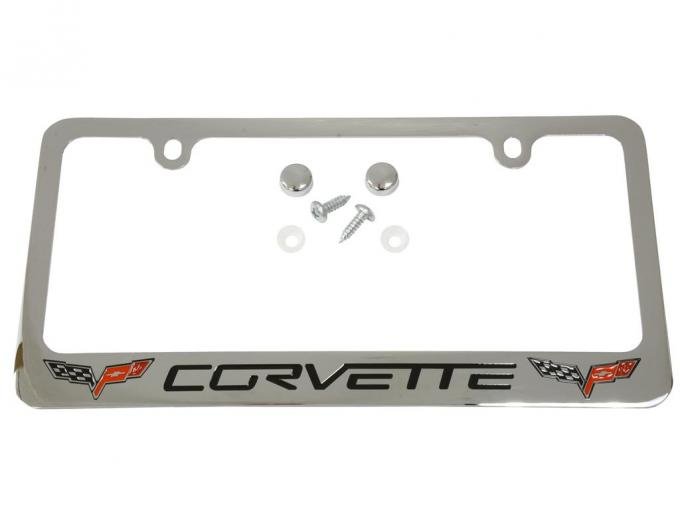 05-13 License Plate Frame / Bezel - C6 Logo Chrome