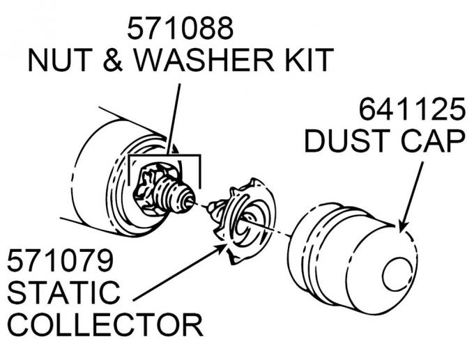 53-62 Front Spindle Nut With Washer Set 4 Pieces